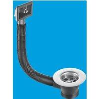 McAlpine Sink Combined Waste & Overflow Sink Combined Waste & Overflow 8 in Silver