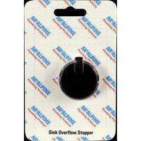 McAlpine CARD-19 Sink Overflow Stopper - O/FSTOP-BL Fits Standard Sink Overflow in Black