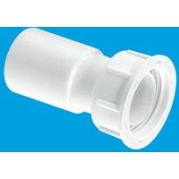 McAlpine R6A 3/4" Straight Female Overflow Coupling with loose nut in White