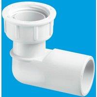 McAlpine R8A 3/4" 90 Female Overflow Coupling with loose nut in White