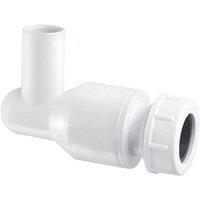 McAlpine R29-NRV 90 Elbow with integral Non-Return Valve Plain Tail Inlet x 19/23mm Universal Outlet in White