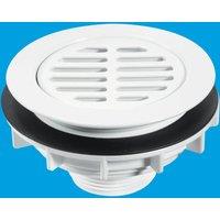 McAlpine SWHF1-WH High Flow Shower Waste: 113mm White Plastic Flang