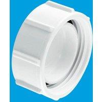 McAlpine T23 1.5" Blank Cap with nut for BSP threads in White