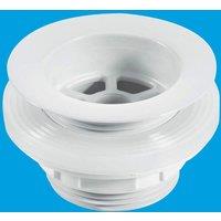 McAlpine W5 Backnut Bath Waste: 70mm White Plastic Flange x 1.5" Tail: Unslo