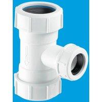 McAlpine V33T-FP Tee Piece with Universal Connection to flush pipe at both e in White