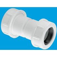 McAlpine R1M-CO Flexible to Rigid Overflow Pipe Straight Connector in White