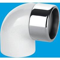 McAlpine ABS32/35A-CB 90 Bend CP Brass x ABS Connector in White