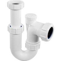 McAlpine ASA10V-FS 75mm Water Seal Adjustable Inlet Tubular Swivel Anti-Syphon (Silentrap) 'P' Trap Universal Outlet Fixed Stalk in White