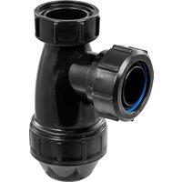 McAlpine E10-BL Black 1.25" Shallow Bottle Trap for Basins Modern Bathroom Waste