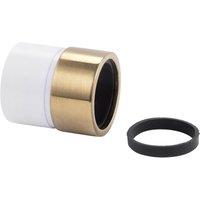 McAlpine Straight Connector ABS to Brushed Brass in White