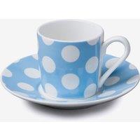 WM Bartleet & Sons Porcelain Spotty Espresso Cup & Saucer in Blue