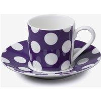 WM Bartleet & Sons Porcelain Spotty Espresso Cup & Saucer in Purple