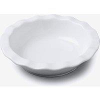 WM Bartleet & Sons Porcelain Round Pie Dish with Crinkle Crust Rim 16cm in White