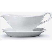 WM Bartleet & Sons Porcelain Mini Sauce Boat & Saucer in White