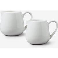 WM Bartleet & Sons Porcelain Bellied Creamer Jug 80ml Set of 2 in White