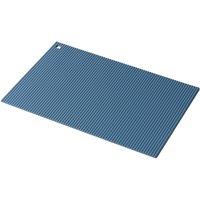 Zeal Jumbo Silicone Kitchen Trivet Mat, Rectangular Worktop Protector in Dark Blue