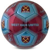 Hy-Pro West Ham United Metallic Signature Football - Size 5 in Bright Blue