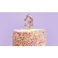 Club Green Rose Gold Number '3' Celebration Candle