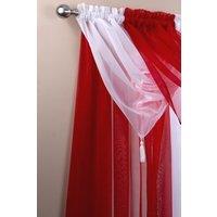 Alan Symonds Tassled Voile Swag Panel in Red | Size: 76 cm width x 43 cm drop