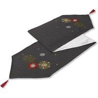 Luxury Living Christmas Party Table Runner in Charcoal