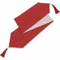 Luxury Living Faux Linen Fully Lined Table Runner in Red