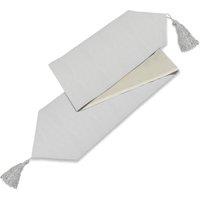 Luxury Living Faux Linen Fully Lined Table Runner in Silver