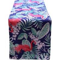 Luxury Living Flamingo Water Repellant Table Runner in Blue