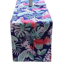 Luxury Living Flamingo Water Repellant Table Runner in Blue