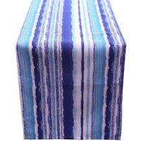 Luxury Living Striped Water Repellant Table Runner in Blue