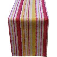Luxury Living Striped Water Repellant Table Runner in Red