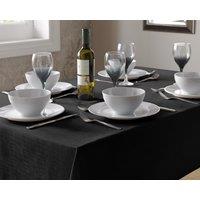 Luxury Living Durable Easy-Care Fade-Resistant Linen-Look Tablecloths - 135cm Square in Black