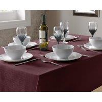 Luxury Living Durable Easy-Care Fade-Resistant Linen-Look Tablecloths - 85cm Round in Burgundy