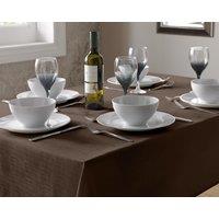 Luxury Living Durable Easy-Care Fade-Resistant Linen-Look Tablecloths - 85cm Round in Chocolate