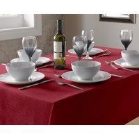 Luxury Living Durable Easy-Care Fade-Resistant Linen-Look Tablecloths - 85cm Square in Red
