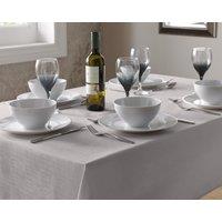 Luxury Living Durable Easy-Care Fade-Resistant Linen-Look Tablecloths - 150x230cm Oblong in Silver | Size: 150x230 cm
