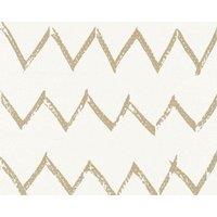 A.S. Creation Metallic Graphic Linen Fabric Paint Brush Stroke Wallpaper in Gold