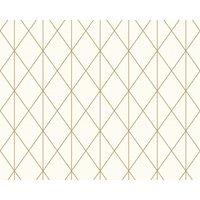 A.S. Creation Triangle Metallic Geometric Modern Design Non woven Wallpaper in Cream