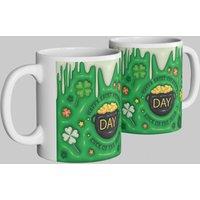 Simply Stunning Mugs Handcrafted Ceramic St. Patrick's Day Mug - Luck of the Irish Design in White