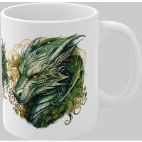 Simply Stunning Mugs Handcrafted Irish Dragon Ceramic Mug in White