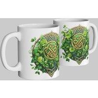 Simply Stunning Mugs Celtic Triskele Design Handcrafted Ceramic Mug in White