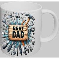 Simply Stunning Mugs Best Dad Handcrafted Ceramic Mug - Perfect Gift for Father in White