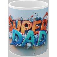 Simply Stunning Mugs Handcrafted Ceramic 'Super Dad' Mug - The Perfect Gift for Fathers in White
