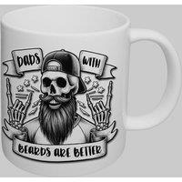 Simply Stunning Mugs 'Dads with Beards are Better' Handcrafted Ceramic Mug The Ultimate Gift for Dads in White