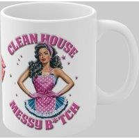 Simply Stunning Mugs Handcrafted Ceramic Mug - Clean House Messy B*tch Design in White