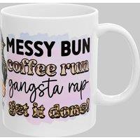 Simply Stunning Mugs Handcrafted Ceramic Mug with Fun Messy Bun Design in White