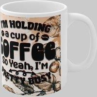 Simply Stunning Mugs Handcrafted Ceramic Coffee Mug 'I'm Holding a Cup of Coffee, So Yeah, I'm Pretty Busy' in White