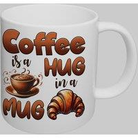 Simply Stunning Mugs Handcrafted Ceramic Coffee Mug 'Coffee is a Hug in a Mug' in White