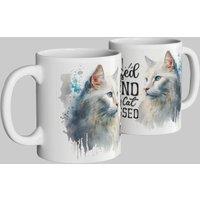 Simply Stunning Mugs "Blessed & Cat Obsessed" Ceramic Mug - Perfect for Cat Lovers in White