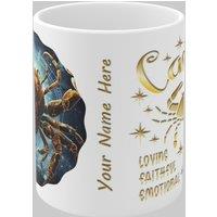 Simply Stunning Mugs Zodiac Ceramic Mug Cancer - Crab - Handcrafted Elegance for Every Star Sign in White
