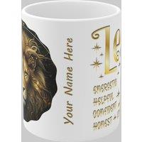 Simply Stunning Mugs Zodiac Ceramic Mug Leo - Lion - Handcrafted Elegance for Every Star Sign in White